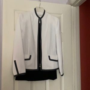 Black and white jacket and skirt